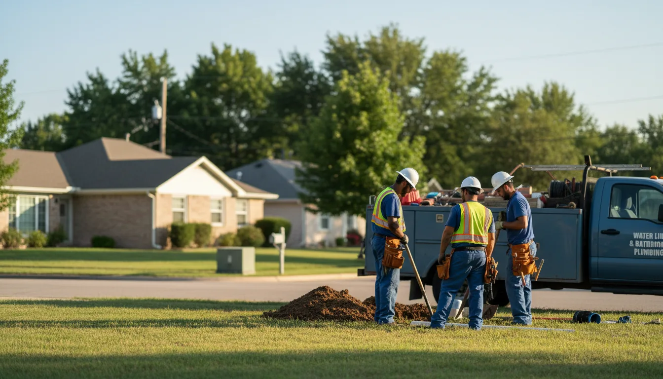 Residential water line and bathroom plumbing service in Peculiar, MO